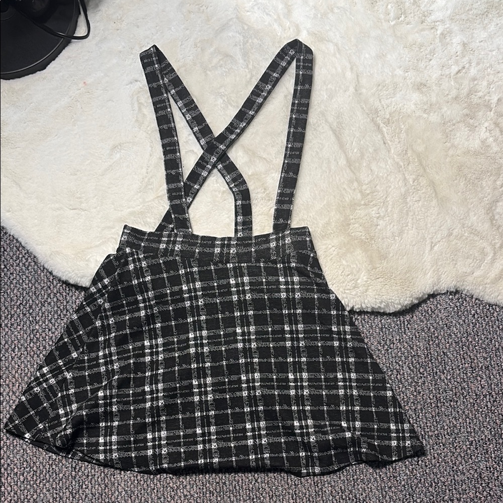 George Black and White Plaid Mini Skirt